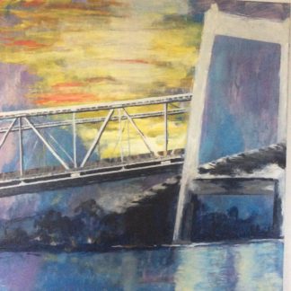 Broerne rækker til Jylland fra Fyn er titlen på akrylmaleri til melodi