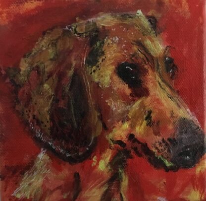 Maleri af rød gravhund
